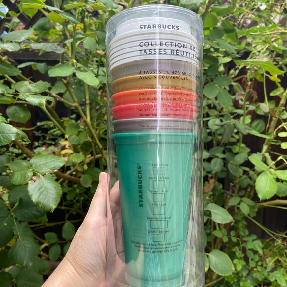 6 pc Starbucks reusable cups 16oz brand new - Picture 2 of 3